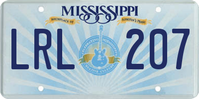 MS license plate LRL207