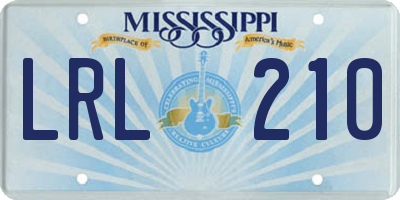 MS license plate LRL210