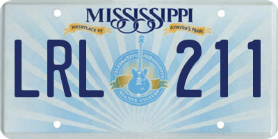 MS license plate LRL211