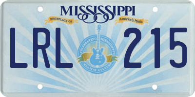 MS license plate LRL215