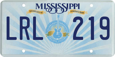 MS license plate LRL219