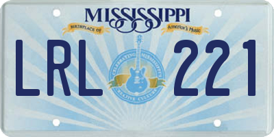 MS license plate LRL221