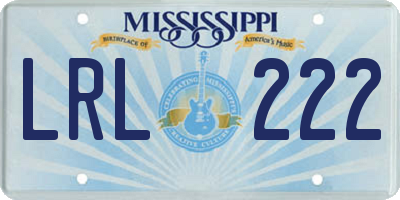 MS license plate LRL222
