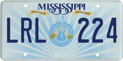 MS license plate LRL224