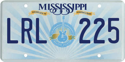 MS license plate LRL225