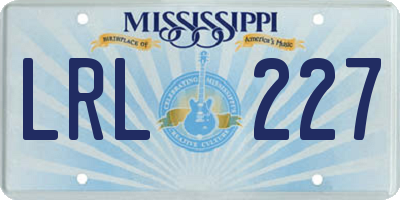 MS license plate LRL227