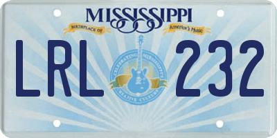MS license plate LRL232