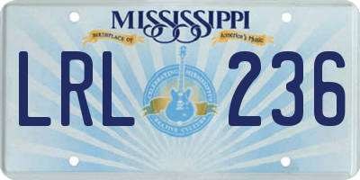 MS license plate LRL236