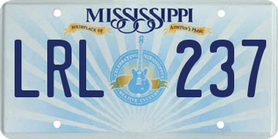 MS license plate LRL237