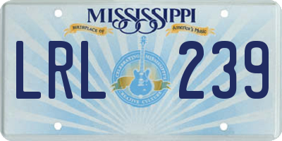 MS license plate LRL239