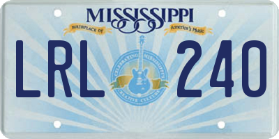 MS license plate LRL240