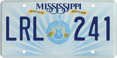 MS license plate LRL241