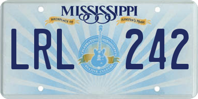 MS license plate LRL242