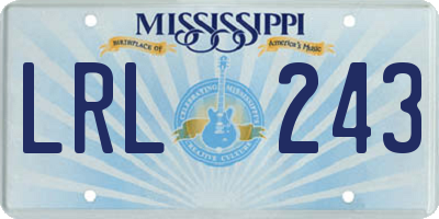MS license plate LRL243