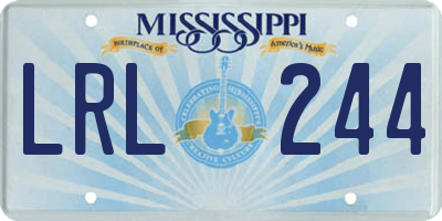 MS license plate LRL244