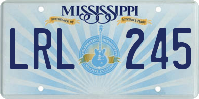 MS license plate LRL245