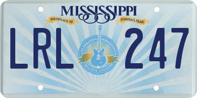 MS license plate LRL247