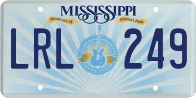 MS license plate LRL249