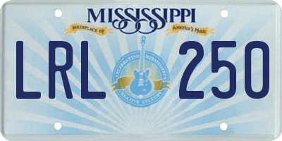 MS license plate LRL250
