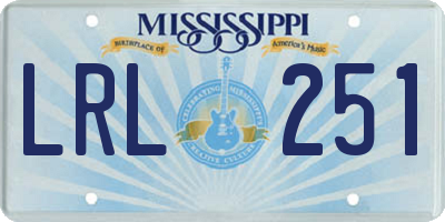MS license plate LRL251