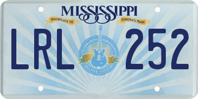 MS license plate LRL252