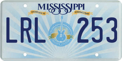 MS license plate LRL253