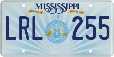 MS license plate LRL255
