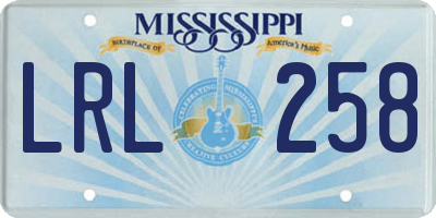 MS license plate LRL258