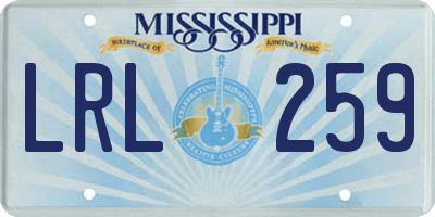 MS license plate LRL259