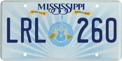 MS license plate LRL260