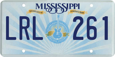 MS license plate LRL261