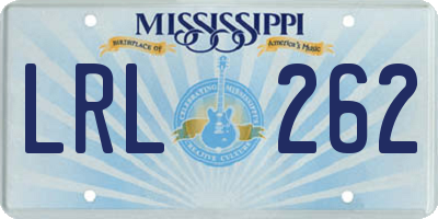 MS license plate LRL262