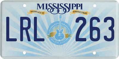 MS license plate LRL263