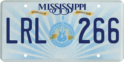 MS license plate LRL266
