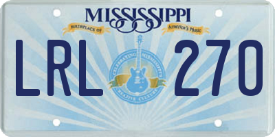 MS license plate LRL270