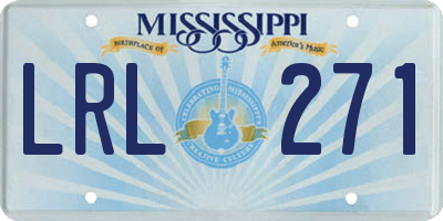 MS license plate LRL271