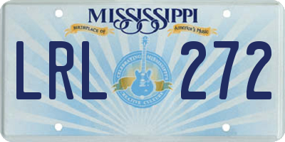 MS license plate LRL272