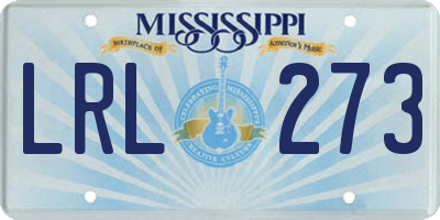 MS license plate LRL273