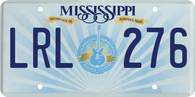MS license plate LRL276