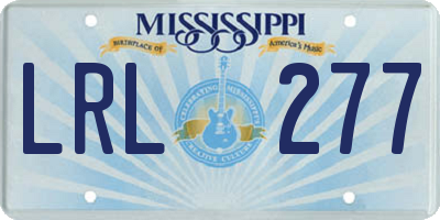 MS license plate LRL277