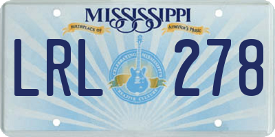 MS license plate LRL278