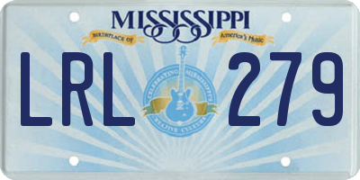 MS license plate LRL279