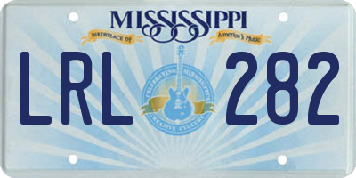 MS license plate LRL282