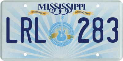 MS license plate LRL283