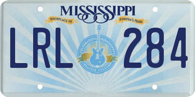 MS license plate LRL284