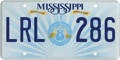 MS license plate LRL286