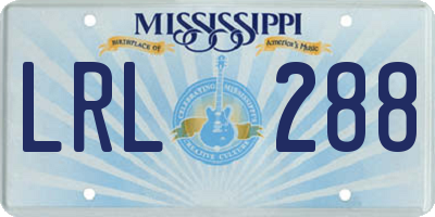 MS license plate LRL288