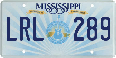 MS license plate LRL289