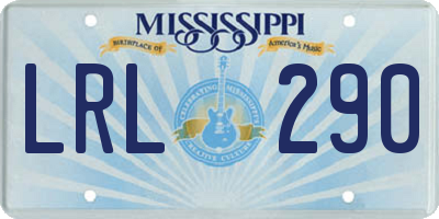 MS license plate LRL290
