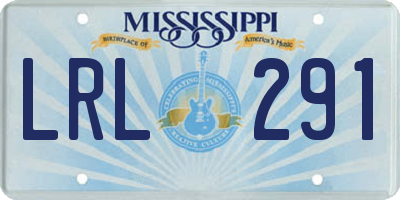 MS license plate LRL291